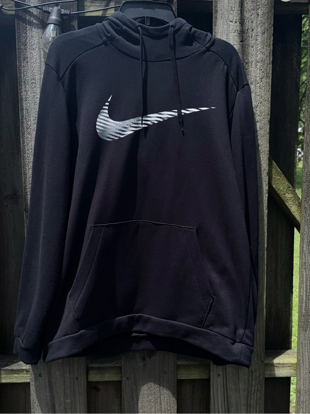 Nike Black Pullover Hoodie with Silver Swoosh